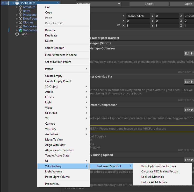 Hierarchy right click