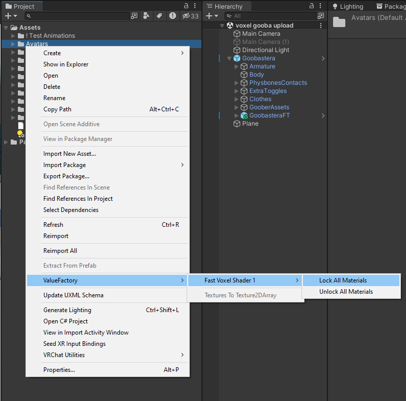 Project right click
